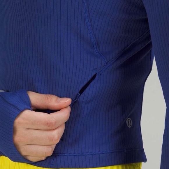 LULULEMON Its Rulu Run Cropped Half Zip Rib - Psychic - Picture 4 of 10